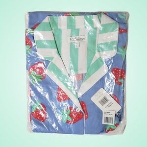 PJ Salvage Nightshirt Pajamas Loungewear Strawberry Large Blue NWT 🍓